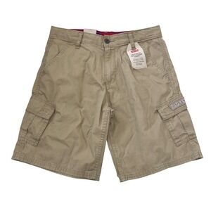 Levis Boys 10H Relaxed Fit XX Cargo Shorts Khaki Tan Adjustable Waist NWT